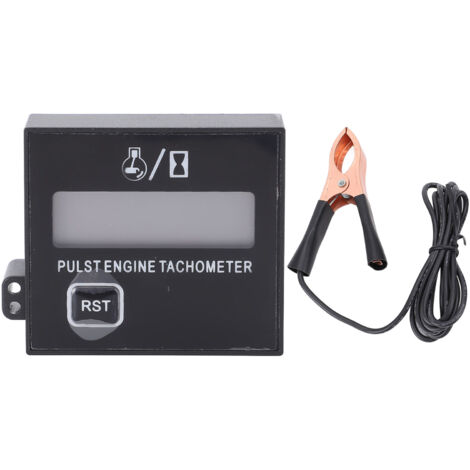 Ej.Life Kleiner digitaler Motordrehzahlmesser mit Clip, wasserdicht, induktiv, für Kettensäge, Motorrad, Golfwagen, Gokart, ATV, Yacht