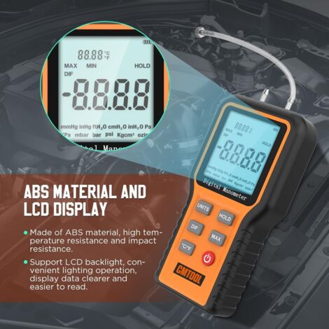 Kaufe Digitales Manometer, Dual-Port-Luftdruckmessgerät, Manometer, HVAC-Gastester, großes LCD-Display mit Hintergrundbeleuchtung, Basic zum Preis ab 40