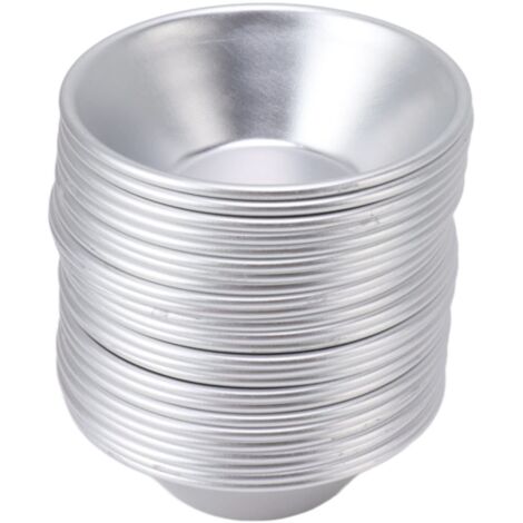 25 Stück AluminiumEierkuchenform, Aluminiumlegierung, MiniBackformen aus Aluminiumfolie, Tassen für Halter, Eierkuchenbecher, Puddingbecher, Portugiesisch für Kleine Kuchenformen (1/5)