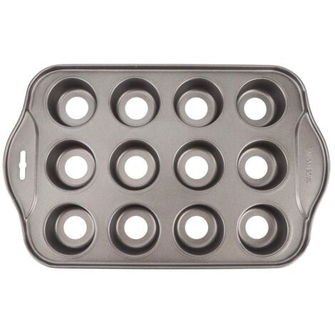 FastUU Kuchenform, Kohlenstoffstahl Mini Runde Käsekuchenform Antihaft DIY Backen Kuchenform Backform, mit 12 abnehmbaren Böden, breite Griffkante (1/5)