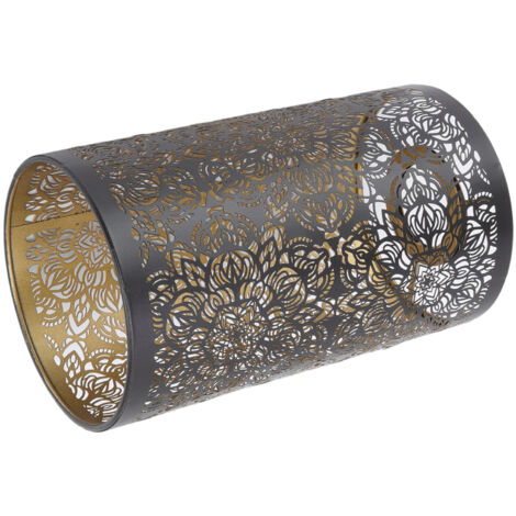 Hohle Metallskulptur, zylindrisches kreisförmiges Muster, E27, E26, Tisch, Nachttisch, dekorative, abnehmbare Lampe, Metall-Lampenschirm, Lampenschirm