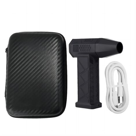 Tragbarer Turboventilator, 52 m/s, 130.000 U/min, bürstenloser Motor, Gebläse, USB-C-Ladegerät, 2 x 3000 mAh Akkus in Reihe