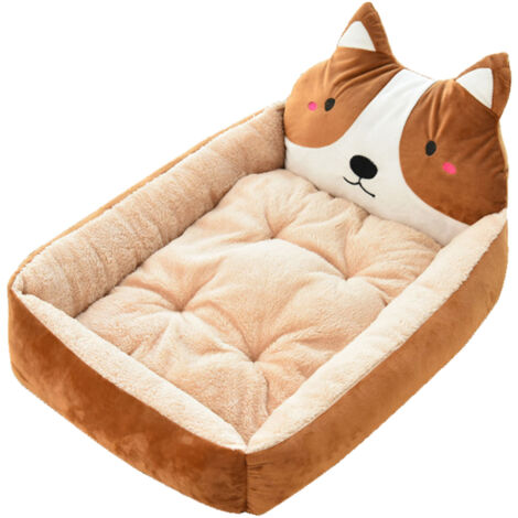 Niedliches, warmes Winter-Hundebett mit Cartoon-Motiv, waschbar, Ganzjahres-Hundehütte für Hunde, Katzen und Haustiere, Akita-Café-Stil, ca. 50 cm (für Haustiere unter 2,5 kg) (1/5)