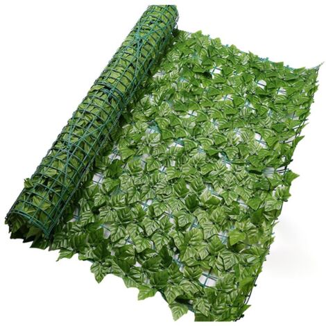 Künstlicher Efeu-Sichtschutz, künstliche Hecken, Zäune und Dekoration, künstliche Laubschutzrolle für die Gartengestaltung, 0,5 x 3 m