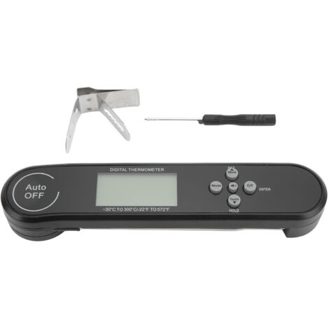 Multifunktionales digitales Falt-Lebensmittelthermometer mit 180° drehbarer Sonde, Temperaturbereichen 22°F, 572°F, 30°C und 300°C, für Grillfleisch (1/5)