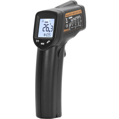 Infrarot-Thermometer GM320S – Berührungslos, -50 Bis 600°C, Laser, LCD, Für Pizzaofen, Grill, Motor, Heizung – Inkl. Hintergrundbeleuchtung, 4 Farben Wählbar
