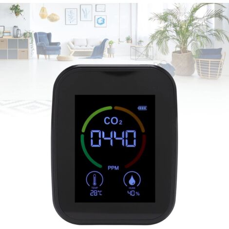 CO2-Detektor Mit Temperatur & Luftfeuchtigkeit – 3-stufige Anzeige, Mikro-USB, 1600 MAh, Für Zuhause & Auto