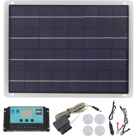 10W 5V Solarpanel-Set – Monokristallin, Mit Akku, IP66 Wasserdicht, Inkl. 3-in-1 Kabel (Typ C, USB, DC) Für Überwachungskameras