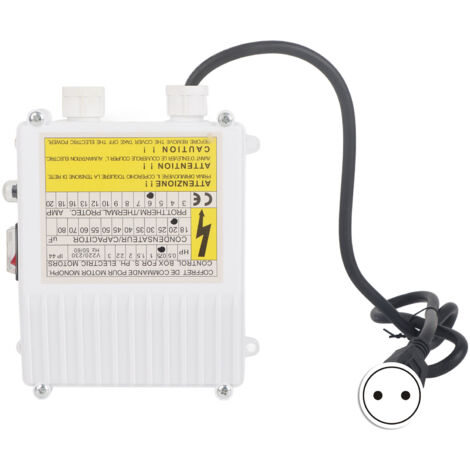 Brunnenpumpen-Steuerkasten, stoßfester Pumpen-Steuerkasten mit thermischem Schutzschalter für die Industrie, 550 W, EU-Stecker, 220 V.