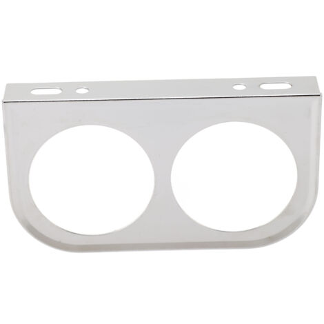 2-Loch-Instrumententafel 2-1/16 Zoll 52 mm, universelles Metallinstrument für die Montage von Autoinstrumenten, silber. (1/5)