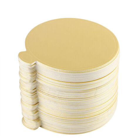 OPPWONG Mini-Kuchenplatten, 100 Stück, Goldpapier, goldene Cupcake-Förmchen, 9 cm (3,54 Zoll), glänzend und attraktiv für Dessertpräsentationen, Kuchenplatte (1/5)