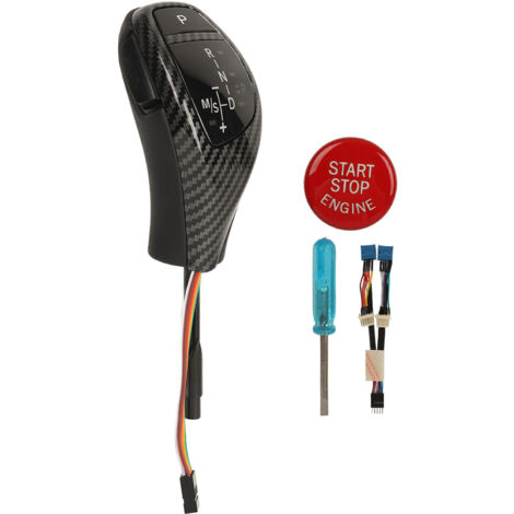 DAUZ LED-Schalthebelknopf, Daumenbedienung, Komfortabler Griff, LED-Schaltknauf E90 E91 E92 E93 LHD (Carbonfaser-Optik). (1/5)