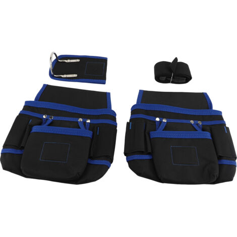 Verstellbare magnetische Werkzeuggürteltasche, Werkzeugtasche aus Oxford-Gewebe mit mehreren Fächern zur Organisation von Werkzeugen und Kleinteilen, für Wartungs- und Reparaturarbeiten (BLAU)