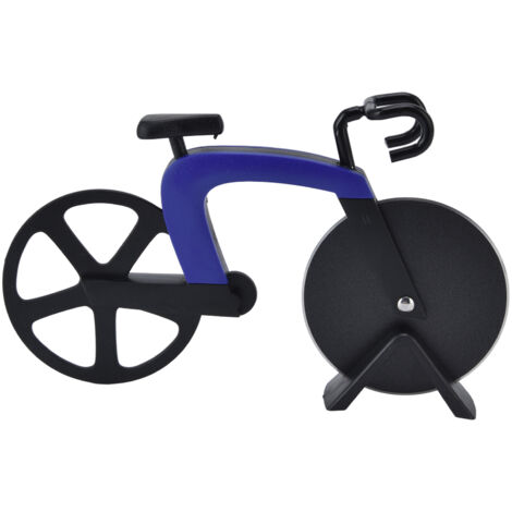 Fahrradförmiger Pizzaschneider, spitzes Antihaft-Pizzarad, ABS + Edelstahl (BLAU) (1/5)