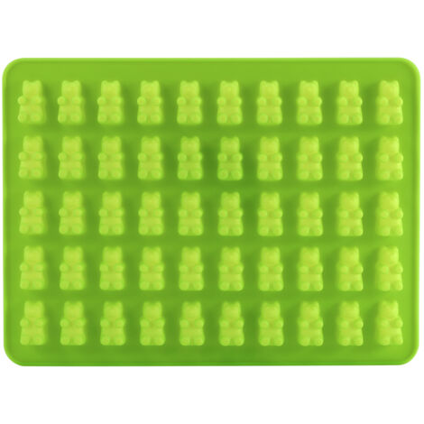 GLOGLOW Silikon-Gummibärchenformen mit 50 Mulden, Pralinenform mit zusätzlicher Pipette, Silikon-Gummibärchenform, Gummibärchen- und Geleeformen