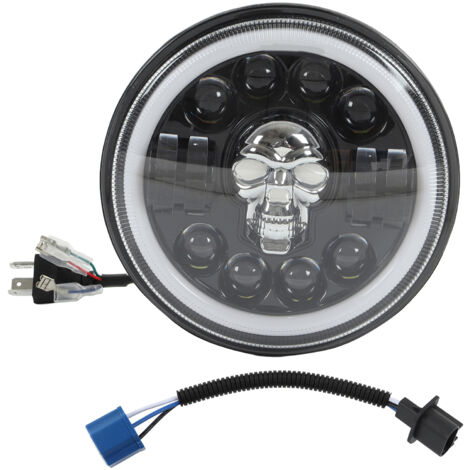 Acouto Phadachement für LED-Angel-Eyes für Motorräder, hohe Helligkeit 3000lm, wasserdicht, universell 7 Zoll, ABS + Aluminium, weißes Licht, 30W, für alle Motorrad- und Automodelle.