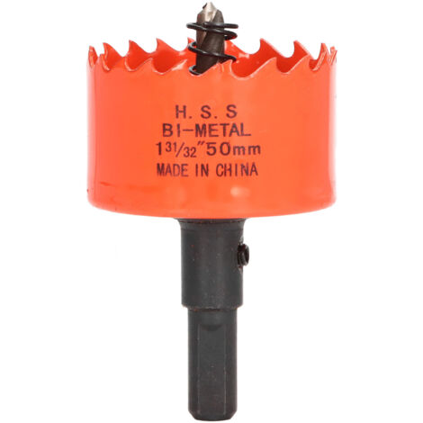 Lochsägenbohrer, Lochsäge mit Dorn, 32 mm Schnitttiefe, scharfe Zähne für PVC-Platten (1-31/32 (50 mm)) (1/5)