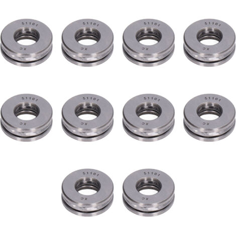10 Stück Flugzeug-Schublager Flugzeug-Schublager Hochpräzises abnehmbares Miniatur-Schublager-Set Metall-Axiallager (51101) (1/5)