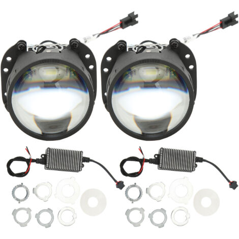 LED-Projektorlinse für Autos, 2,5 Zoll 36W Bi-LED-Linsenscheinwerfer, universelles Nachrüstset für Autoscheinwerfer, kompatibel mit H1 H4 H7 HB3 HB4 D1 Fassungen.