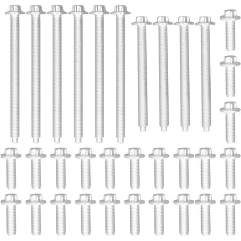 Yosoo Motorölwannenschraubensatz, 33-teiliger Satz rostfreier Aluminium-Motorölwannenschrauben 11-13-0-392-549 Ersatz für 1er 135i 328i. (1/5)