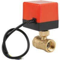 Ej.Life Motorisiertes Kugelhahnventil, AC 12V Messing-Kugelhahn DN20 Gewindeanschluss G3/4 "2-Wege-Elektroventil Wasserdurchflussregelventil
