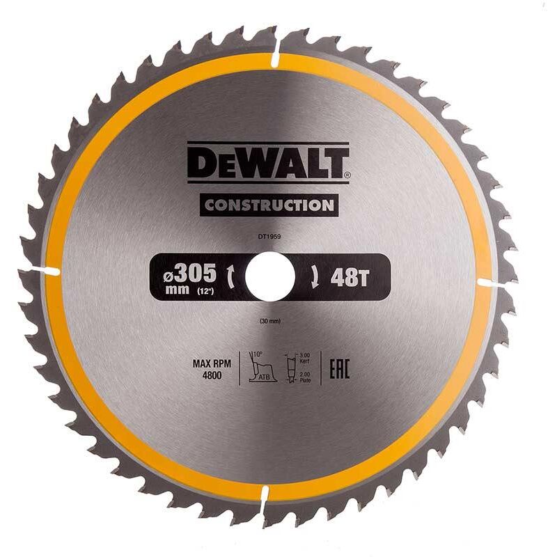 DeWALT DT1959-QZ Construction Circular Saw Blade 305x30mm 48Teeth