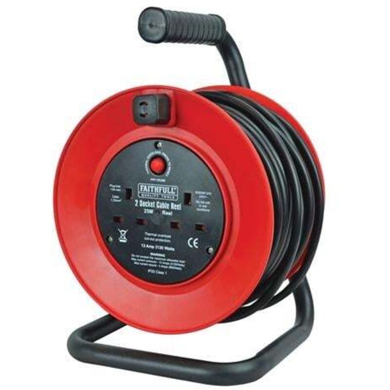 Faithfull 25M 13A 240V Cable Reel