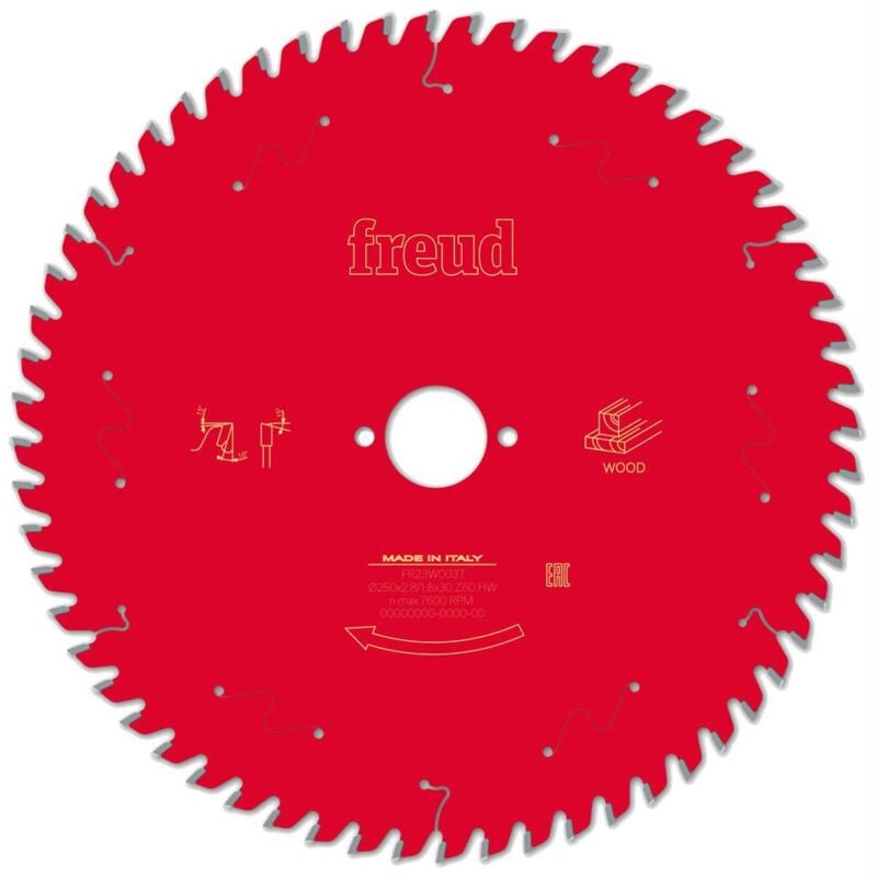 Freud F03FS09776 250mm x 30mm x 60T Wood Table Saw Blade