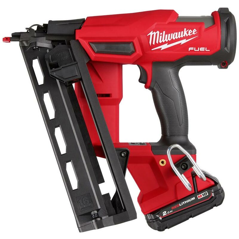 Milwaukee M18FN16GA 202X 18V 16G Angled Finish Nailer With 2x 2Ah