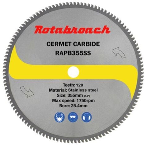 Rotabroach RAPB355SS 355mm Cermet Tipped Stainless Steel Cutting Blade