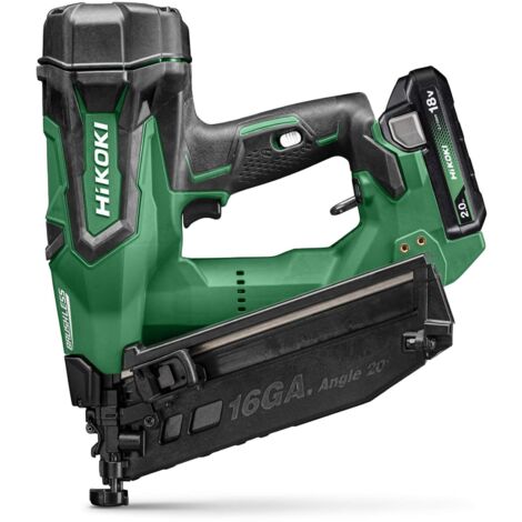 HiKOKI NT1865DMBJYZ 16G Angled Brushless Finish Nailer With 2x 2.0Ah Batteries