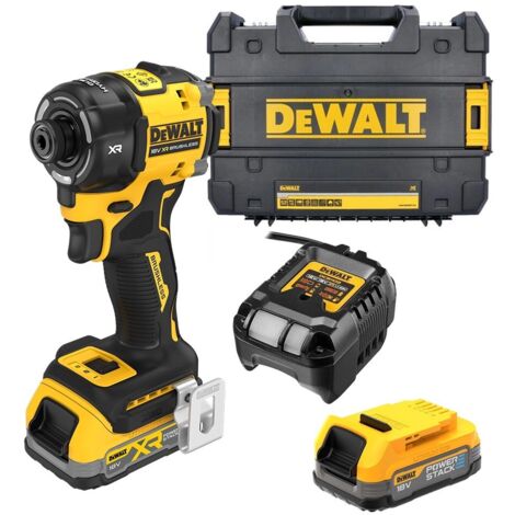 DeWALT DCF870E2T-GB 18V XR Brushless Hyrdralic Impact Driver With 2x 1.7Ah Powerstack Batteries (1/5)