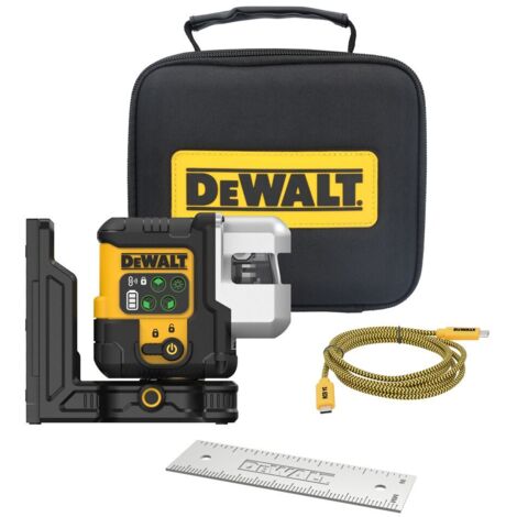 DeWalt DCLE14301GB-XJ USB 3x180 Degree Green Beam Laser Level Body Only With USB-C Cable