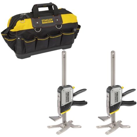 x2 Stanley Tradelift Lift Clamps FatMax Lifting Clamp Tool + 46cm 18In Toolbag