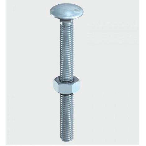 TIMCO Carriage Bolts DIN603 & Hex Full Nuts DIN934 Silver - M10 x 220 (1/2)