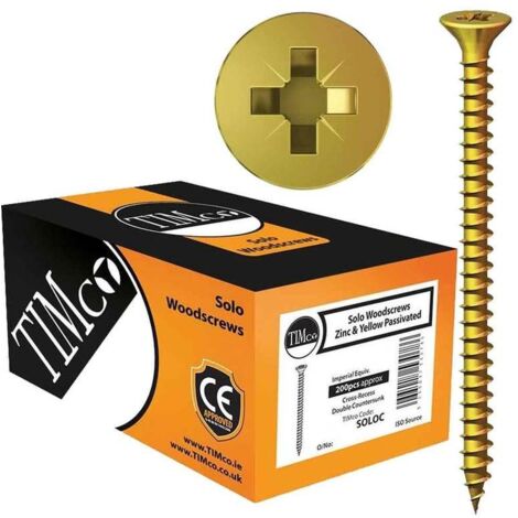 TIMco 5.0 x 70mm Solo Zinc & Yellow Woodscrew Qty 200