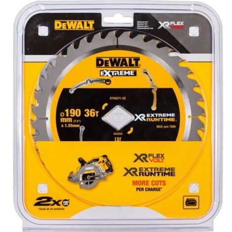 DEWALT Extreme Runtime FlexVolt Circular Saw Blade 190mm x Diamond x 36T DEWDT40271QZ