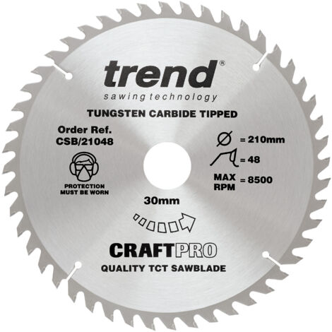 Trend CSB/21048 TCT Craft Saw Blade 210mm x 48T x 30mm (1/5)