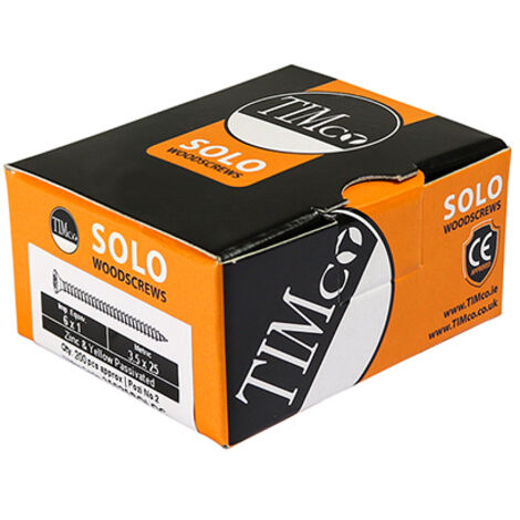 TIMco 6.0 x 60mm Solo Zinc & Yellow Woodscrew Qty 200
