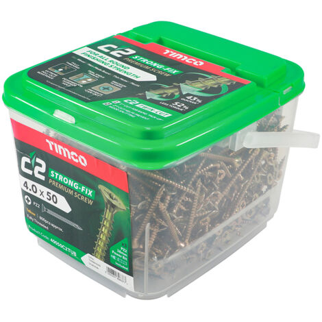 TIMco 4.0 x 50mm Classic C2 Wood Screw Tub Qty 800