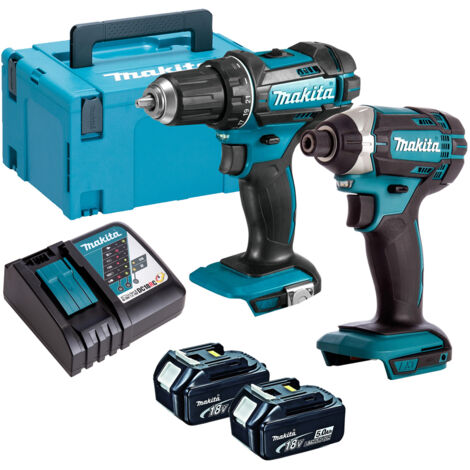 Makita DLX2131TJ 18v LXT DHP482 Combi Drill DTD152 Impact Driver Twin Kit  With x Batteries