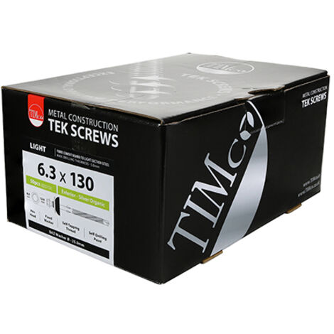 Timco 6.3 x 130mm Fibre Cement Board Screws For Light Section Steel Box Of 50 (1/2)
