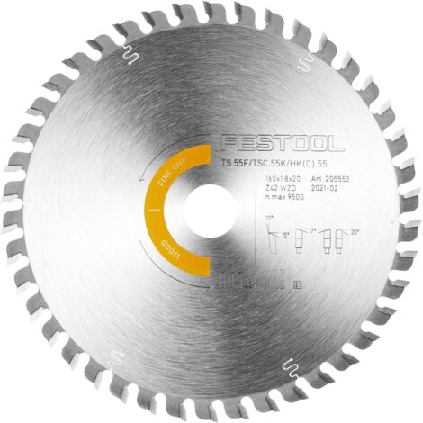 Festool 205553 160mm x 20mm 42T Fine Tooth Wood Saw Blade