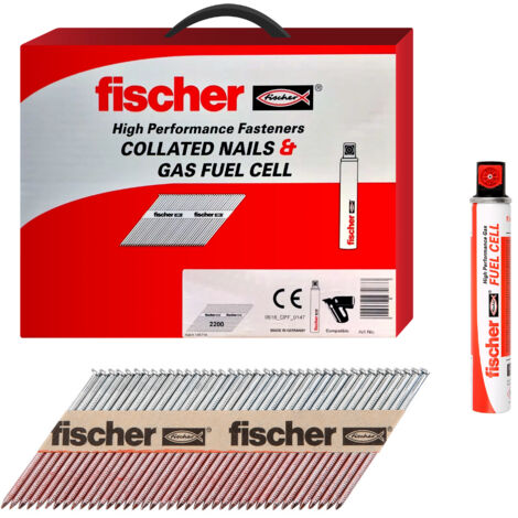 Fischer 63 x 2.8 Ring Stainless Steel Nails With Gas Qty 1100