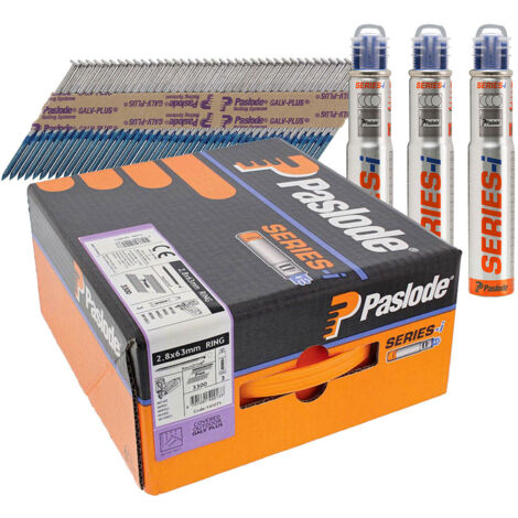 Paslode 141071 360Xi 2.8mm x 63mm Galv Nails With Fuel Pack Qty 3300