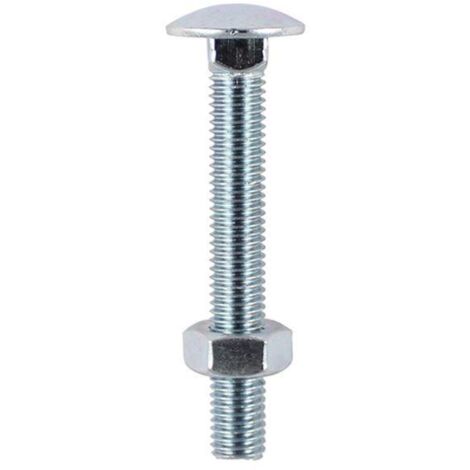 TIMco M10 x 35mm Carriage Bolt With Hex Nut - Zinc Qty 50