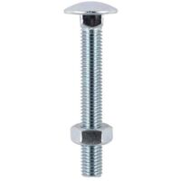 TIMco M12 x 200mm Carriage Bolt With Hex Nut - Zinc Qty 10