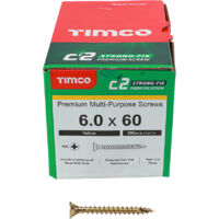TIMco 6.0 x 60mm Classic C2 Wood Screw Box Qty 200