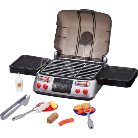 Kinder Grill Spielzeug Mit Rauch & Licht - 33-teiliges BBQ Set Mit Schürze