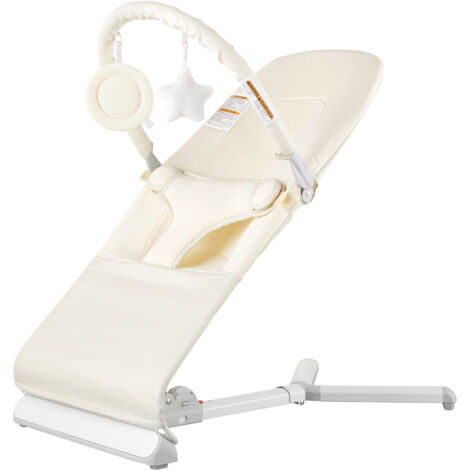 Mophorn Babywippe, klappbarer Wippensitz für Babys von 0–9 Monaten, Wippenstuhl für Neugeborene mit 2 Liegewinkeln und drehbarer Spielzeugstange